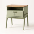 Comodino in legno e MDF verde oliva