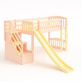 Letto a Castello per Bambini in Legno con Scivolo e Scala