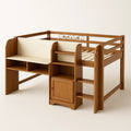 Letto in Legno di Pino per Bambini con Scrivania e Scaffali