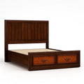 Letto matrimoniale in legno con cassetti