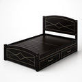 Letto matrimoniale in legno ingegnerizzato con cassetti Nero