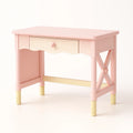 Scrivania per Bambini con Cassetto in Legno MDF Rosa e Crema