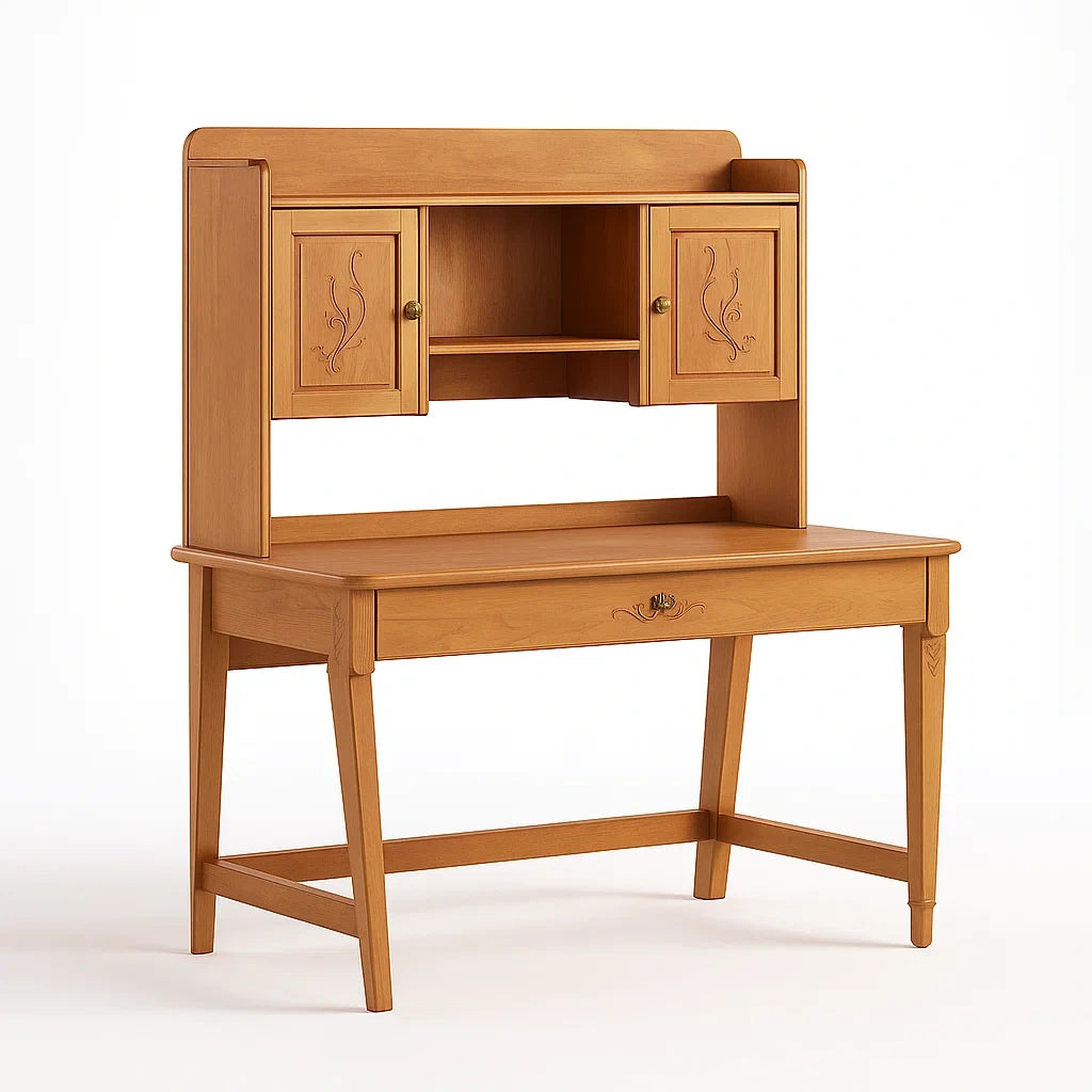 Scrivania in Legno con Libreria e Cassetto