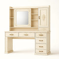 Tavolo da trucco con specchio e cassetti in legno MDF
