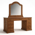 Toeletta in Legno con Specchio Decorativo e 9 Cassetti