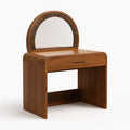 Tavolo da Toeletta Legno MDF con Specchio e Cassetto Intagliato