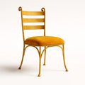 Sedia in Metallo con Rivestimento in Velluto Giallo
