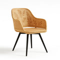 Sedia in Rattan con Gambe in Metallo Nere