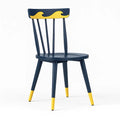 Sedia in legno massello Blu e Giallo