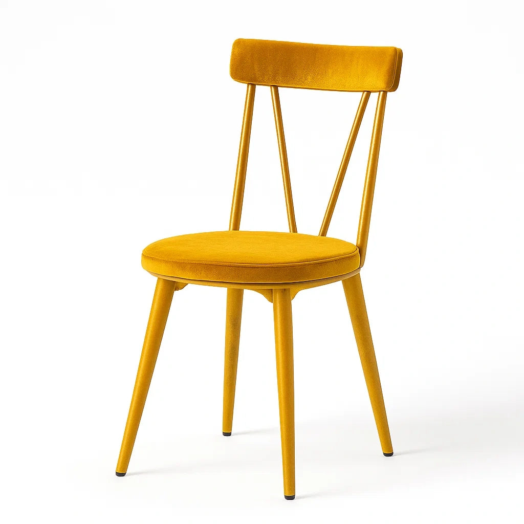 Sedia in Velluto con Struttura in Legno