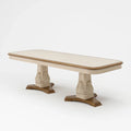 Tavolo rettangolare in legno e MDF, 210x90x76 cm, Avorio e Noce