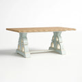 Tavolo in legno con gambe intarsiate, 180x90x76 cm