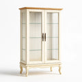 Credenza in Legno con Ante in Vetro Temperato Crema