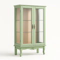 Vetrina in Legno Verde con Ante in Vetro, 120cm