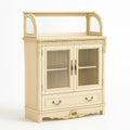 Credenza in Legno con Ante in Vetro Smerigliato Avorio